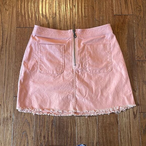 Madewell coral mini zip skirt size 10 - Picture 3 of 9